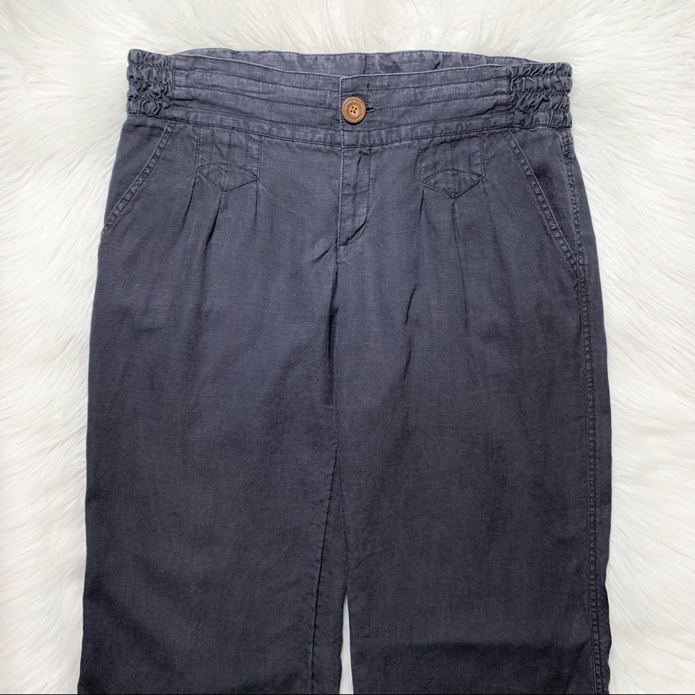SOLD-Athleta Stormy Blue Linen Trouser Pants - Picture 3 of 8